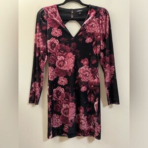 Express Rose Velvety Open Back Dress‎ - S